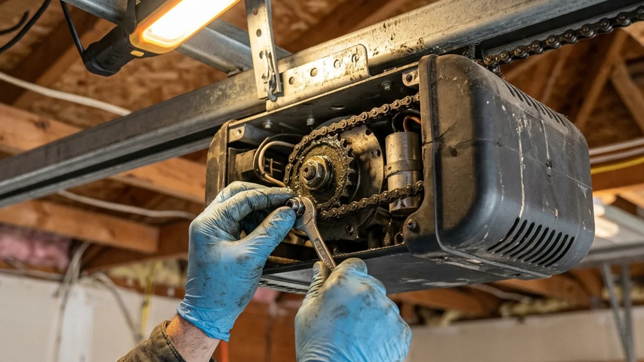 Garage door opener repairs and motor unit diagnosis on a Brisbane garage
